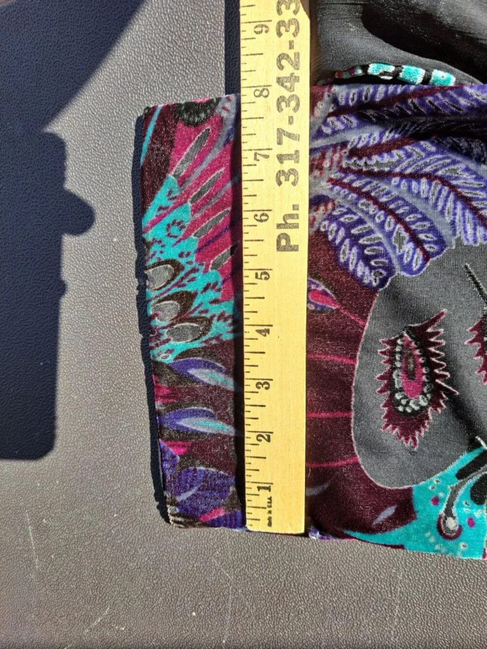 Velvet Burnout Peacock Feather Patterned Scarf Vibrant 72